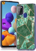 iMoshion Hoesje Geschikt voor Samsung Galaxy A21s Hoesje Siliconen - iMoshion Design hoesje - Groen / Meerkleurig / Goud / Green Graphic