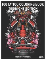 100 Tattoo Coloring Book Midnight Edition