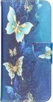 Design Softcase Booktype Samsung Galaxy A70 hoesje - Blauwe vlinder