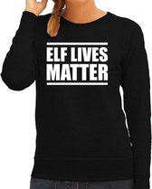 Elf lives matter Kerst sweater / Kersttrui zwart voor dames - Kerstkleding / Christmas outfit XS