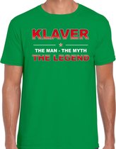 Klaver naam t-shirt the man / the myth / the legend groen voor heren XL