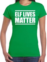Elf  lives matter Kerst shirt / Kerst t-shirt groen voor dames - Kerstkleding / Christmas outfit L