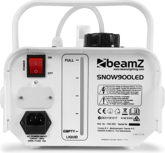 Sneeuwmachine - BeamZ SNOW900LED - inclusief 1 liter sneeuwvloeistof - 