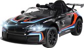 Elektrische kinderauto BMW M6 GT3 met leren stoel en rubber banden en met afstandsbediening en met ventilatie