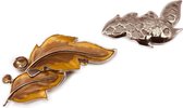 Damessjaal Magneet Broche | Blad | Schittersteentjes
