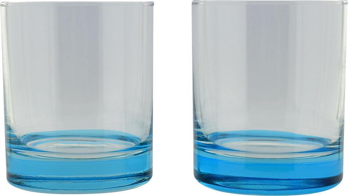 Magic Tumbler Blauwe Bodem Glazen 30.5 Cl - 2 Stuks