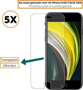 Fooniq Screenprotector Transparant 5x - Geschikt Voor Apple iPhone 6/6S/7/8/SE 2020