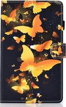 Samsung Galaxy tab A7 10.4 (2020) - hoesje book case cover - Goud zwart vlinders