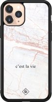 iPhone 11 Pro hoesje glass - C'est la vie | Apple iPhone 11 Pro  case | Hardcase backcover zwart