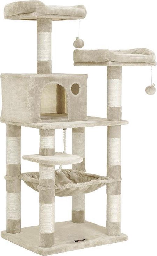 ik wil kwaadheid de vrije loop geven ONWAAR MIRA Home - Kattenboom voor katten - Krabpaal - Dieren - MDF - Lichtgrijs -  55x45x143 | bol.com