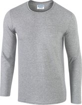 Gildan Heren Zachte Stijl Lange Mouw T-Shirt (Sportgrijs (RS))