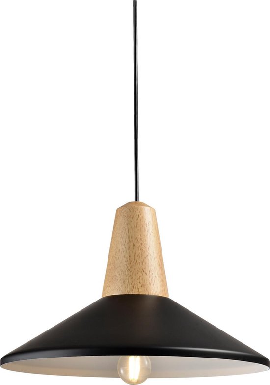 QUVIO Moderne hanglamp - Metaal en hout - D 35 cm