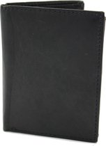 Nuba - Heren Portemonnee - Extra dun / plat - Medium Formaat- 100% Leer - Billfold - cadeau tip – Zwart