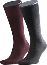FALKE - airport 2-pack grijs & rood - 41-42