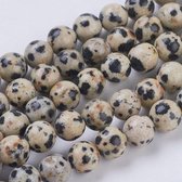 Natuurstenen kralen, Dalmatiër Jaspis, ronde kralen van 6mm. Verkocht per streng van ca. 20cm