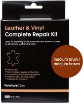 Compleet Lederen Reparatie Set - Kleur: Midden Bruin / Medium Brown - Kleine Beschadigingen Herstellen - Leer en Lederwaar - Complete Leather Repair Kit