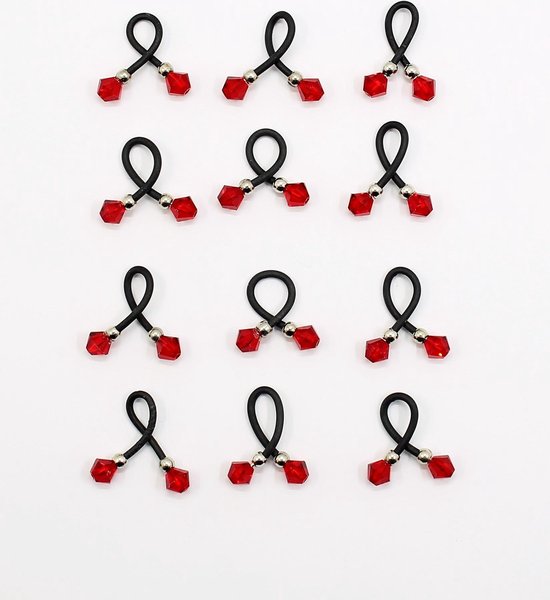 Haar binders met Swarovski Crystal red