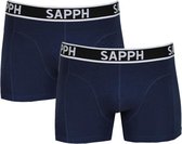 Sapph Boxershort Heren - Basic- Microvezel - 2pack - Navy - XXL