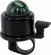 Fietsbel Edge World Mini - met kompas - zwart