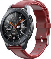 Bandje Voor Samsung Galaxy Watch Leren Band - Rood - Maat: 22mm - Horlogebandje, Armband