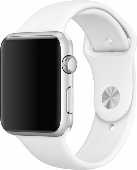 Bandje geschikt voor de Apple Watch 42 / 44mm wit sport bandje - 42mm ML |  bol.com