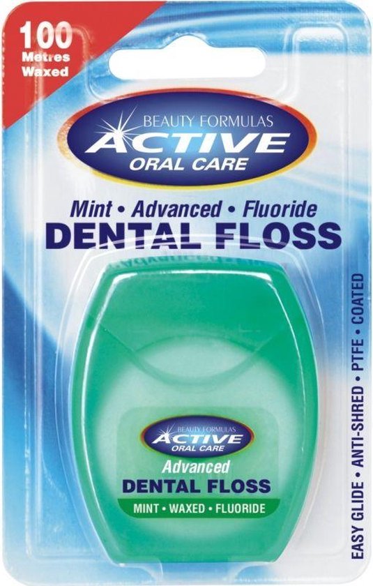 Active Oral Care Mint Dental Floss Dental Floss Mint Waxed With Fluoride 100 Meters