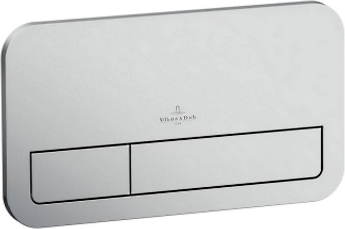 Villeroy & Boch Viconnect 2 knops bedieningsplaat e200 - 25.3x14.5cm - Chrome (mat rvs)