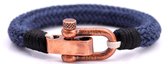 FortunaBeads Nautical C1 Koper Blauw Armband – Heren – Touw – Large 20cm