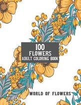 100 Flowers Adult Coloring Book