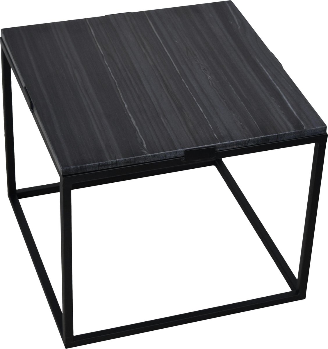 LOFT42 Marble S Bijzettafel Vierkant Zwart - Metaal - Marmer - 36,5x43x43