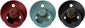 BIBS speen | 3 stuks | 0-6 maanden | Wine, Island sea & Black | T1 | fopspeen