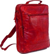 Bear Design Celso Leren Laptop Rugtas / Schoudertas - Rood