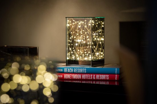 DistinQ LED cube high - verre miroir effet infini - 25 lampes LED  12x12x20cm | bol.com