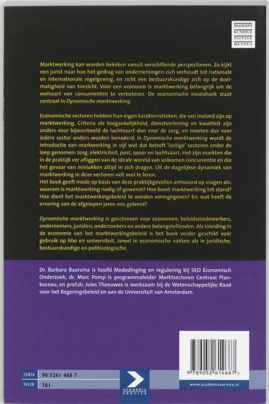 Bedrijfskundige signalementen - Dynamische marktwerking