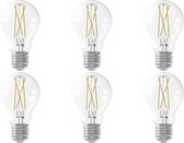 CALEX - LED Lamp 6 Pack - Smart LED A60 - E27 Fitting - Dimbaar - 7W - Aanpasbare Kleur CCT - Transparant Helder - BSE