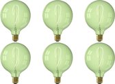 CALEX - LED Lamp 6 Pack - Nora Emerald G125 - E27 Fitting - Dimbaar - 4W - Warm Wit 2200K - Groen - BSE