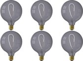 CALEX - LED Lamp 6 Pack - Nora Topaz G125 - E27 Fitting - Dimbaar - 4W - Warm Wit 2200K - Grijs - BSE