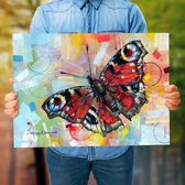 Poster - Vlinder (dagpauwoog) - 50 X 70 Cm - Multicolor