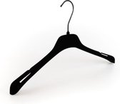 [Set van 20] Luxe fluwelen zwarte kledinghangers / kleerhangers met zwarte haak , 42cm breed