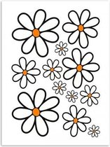 Transfer-set magrieten wit/rood 94x24cm