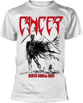 Cancer Unisex Tshirt -L- DEATH SHALL RISE (WHITE) Wit