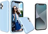 iPhone 12 Mini Hoesje - Soft Nano siliconen cover TPU backcover - Licht Blauw met 1x Screenprotector