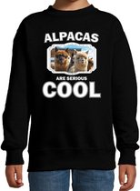 Dieren alpacas sweater zwart kinderen - alpacas are serious cool trui jongens/ meisjes - cadeau alpaca/ alpacas liefhebber 3-4 jaar (98/104)