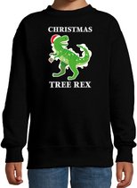 Christmas tree rex Kerstsweater / Kerst trui zwart voor kinderen - Kerstkleding / Christmas outfit 9-11 jaar (134/146) - Kersttrui