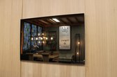 Spiegel met zwarte stalen lijst middel - rookglas spiegel - grijskleurige spiegel - lijst van staal - industrieel - modern | MP Glas & Design