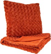 KUSSEN EN PLAID SET - TERRACOTTA