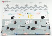 Spuugdoekjes – Monddoekjes – 10 Pack - Flanellen Doeken - Monddoekje 35x50cm – 100% katoen – Fensilo – Spuugdoek Unisex – Wit – Dieren - Grijs - Flanellen Luiers