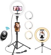 YONO Ringlamp met Statief XL – Selfie Ring Light 12 inch – Tripod Smartphone met LED Verlichting en Bluetooth Afstandsbediening - Gsm Standaard - Tiktok Lamp – YouTube Streaming