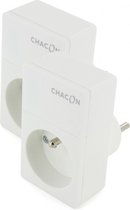 CHACON Wi-Fi slimme stekker 2 stuks - Timerfunctie & Aanwezigheidssimulatie - Wit - BE Stekker met penaarde
