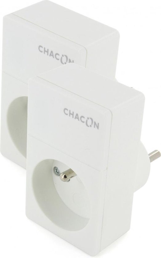 Chacon prise mini 2300W blanc 4 pièces + télécommande